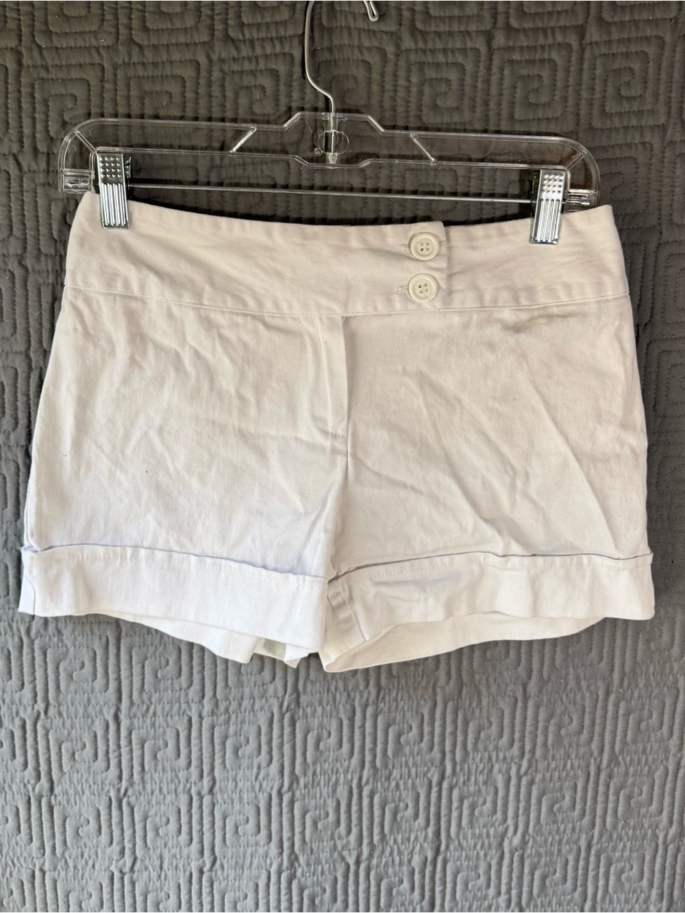 Vintage Spring Street White Cuffed Shorts Size 5 Double Button Cotton USA Made